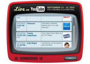 Disponibile servizio streaming Youtube