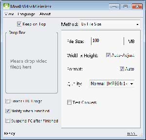 moo0 video minimizer moo0 video minimizer è un programma per la riduzione dei file video