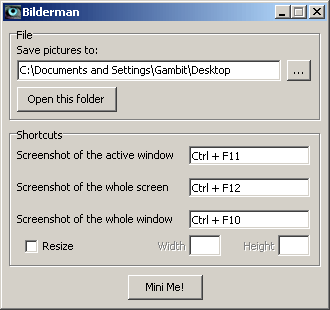 Cattura Screenshot con Bilderman