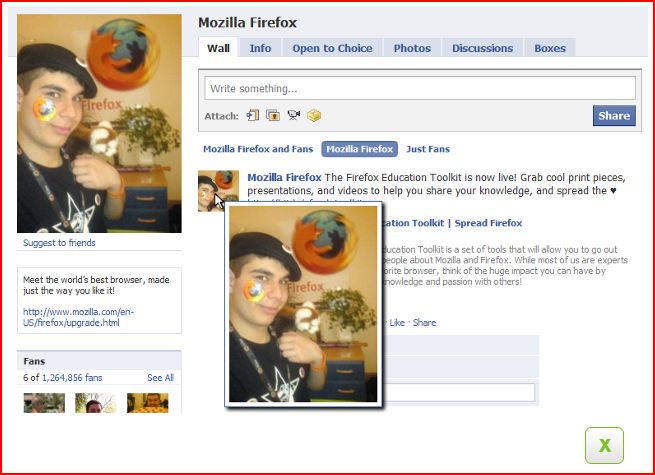 Ingrandimento foto Facebook