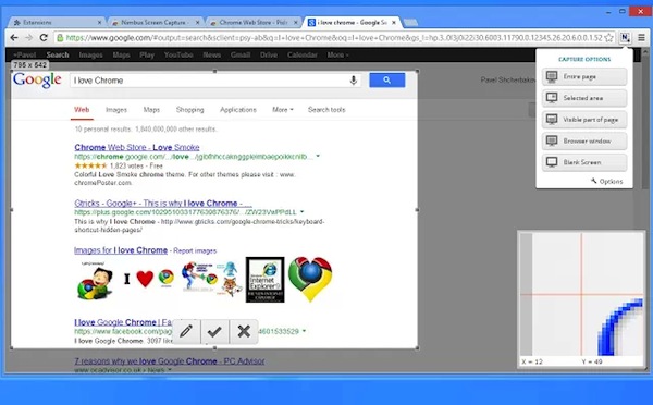 Catturare Screenshot da Chrome