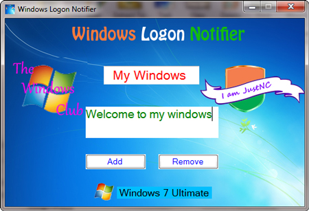 Windows7: messaggio di benvenuto