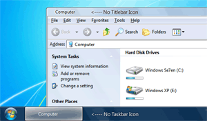 No Titlebar e Taskbar Button icona