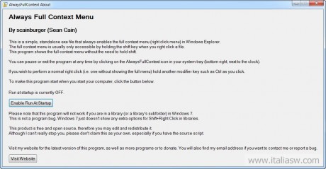 Menu contestuale: come visualizzare tutte le voci