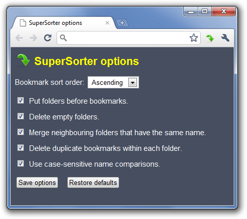 SuperSorter: gestione preferiti con Google Chrome
