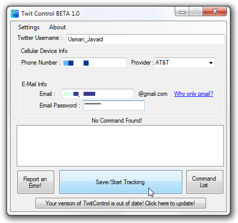 Gestione pc con Twitter