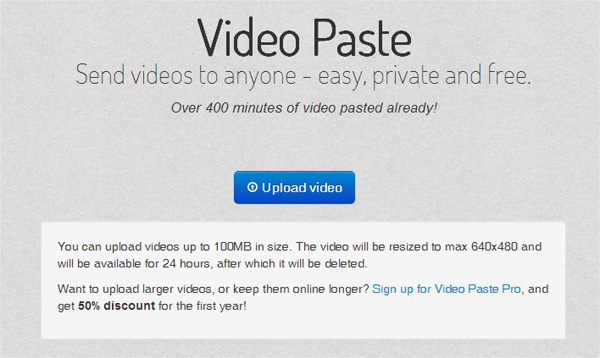 VideoPaste, autodistruggi i tuoi video dopo 24 ore dalla registrazione
