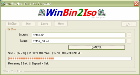 Masterizzazione con Win Bin2Iso