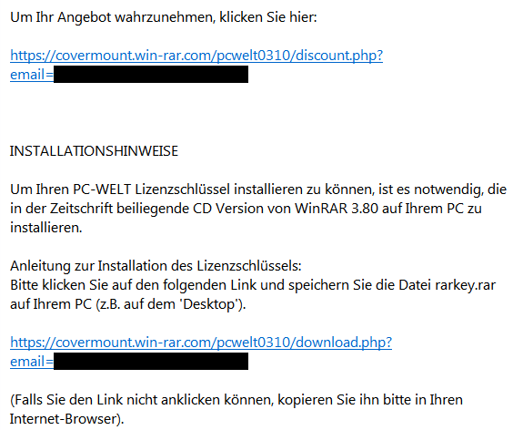 WinRAR chiave di registrazione