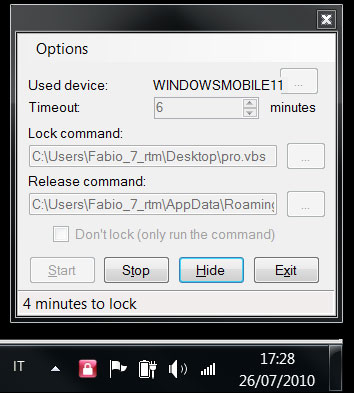 Bloccare il pc con BtProx