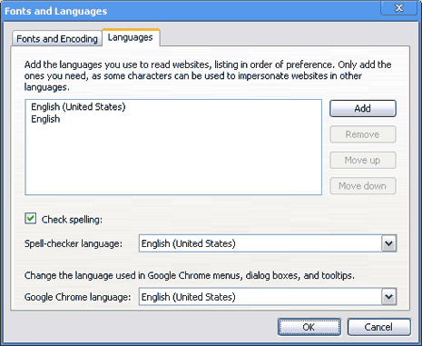 Cambiate il linguaggio di interfaccia di Google Chrome USA