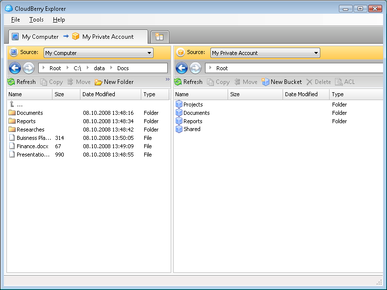 Download CloudBerry Explorer client per  Windows Azure