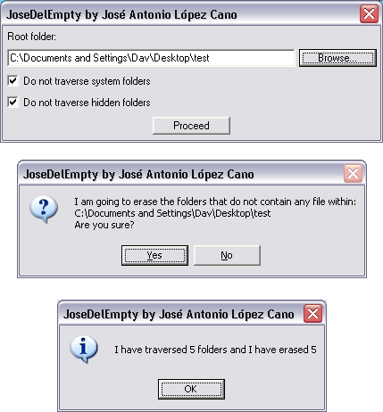 Come cancellare una cartella senza dati