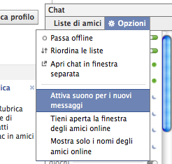 Facebook notifiche sonore disattivate