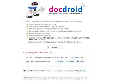 Condivisione documenti online con DocDroid