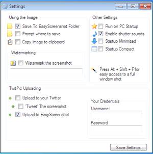 EasyScreenshot catturare schermate e condividerle su Twitter