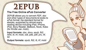 Free ePub Converte è un servizio che riesce a convertire file in formato per ebook reader.
