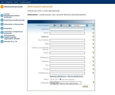 Creare curriculum online