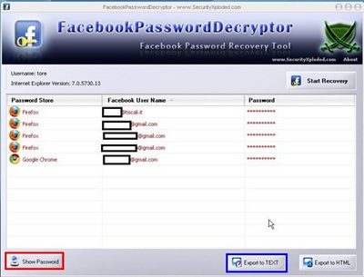 recuperare password facebook