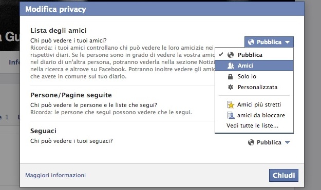 Come si nascondono gli amici di Facebook?