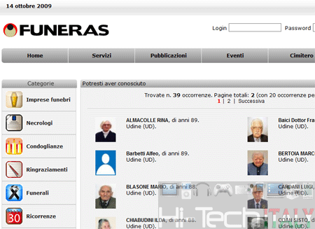 I necrologi ora sono online