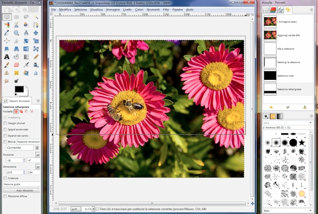 Come sfumare immagini con GIMP