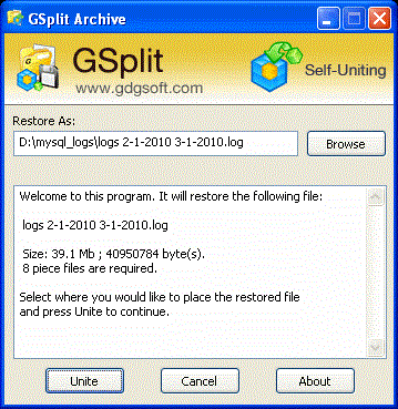 Divisione file con GSPlit