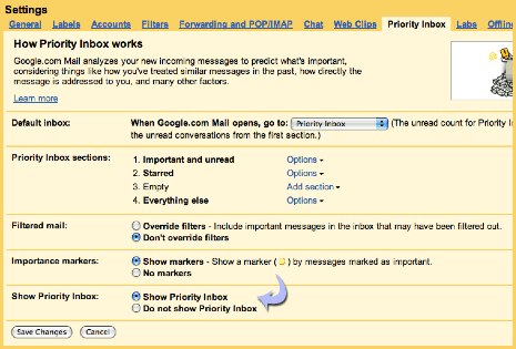 Guide Gmail: Nascondere Priority Box