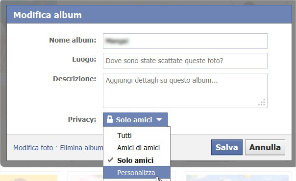 Come rendere privato un album di foto su Facebook