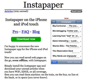 Salvare pagine online con Instapaper