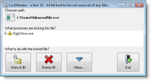 Togliere file bloccati dal pc