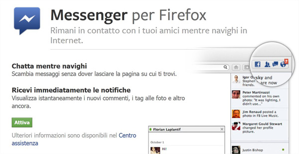 Firefox 17 e integrazione Facebook