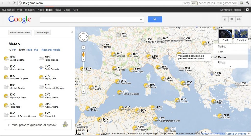 meteo google maps