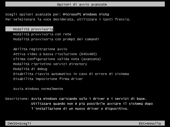 Windows 7: come avviare modalità provvisoria senza tasti