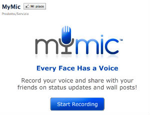 Mymic applicazione Facebook per registrare messaggi vocali