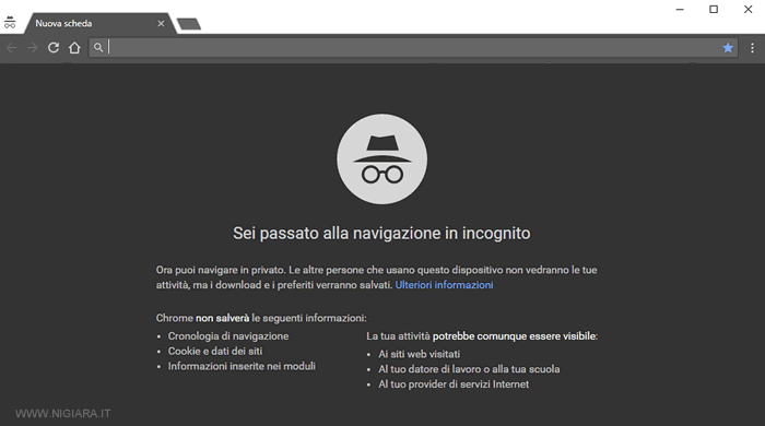 Guida su come navigare incognito sul web