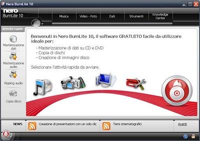 Nero BurnLite 10 ITA Download Gratis