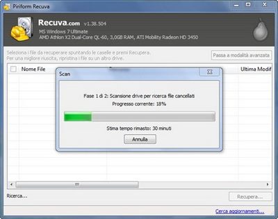 Recupero file eliminati con Recuva
