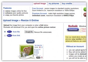Ridimensionare immagini Ridimensionare immagini