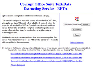 Estrarre/Ripristinare I dati da file  Docx, Xlsx, Pptx Online