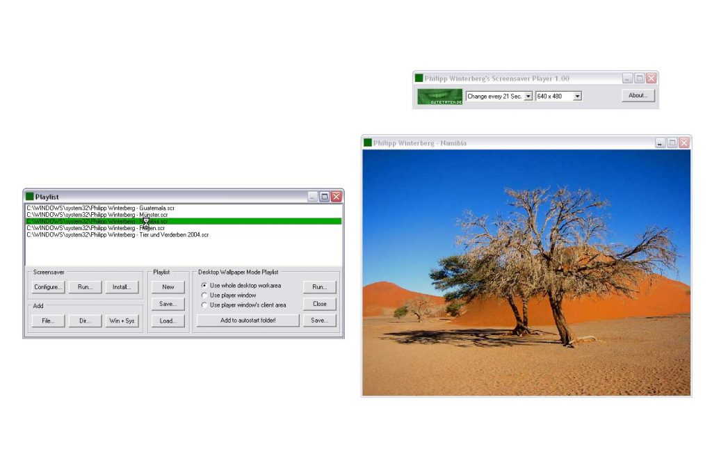 Provare screensaver in anteprima