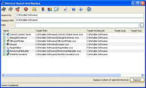 shortcuts search and replace