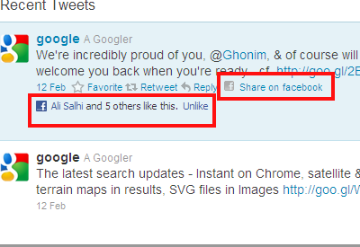 Scrivere su Twitter e pubblicare su Facebook