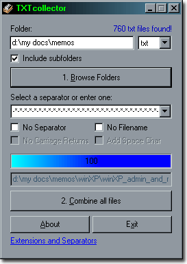 txtcollector unificare file