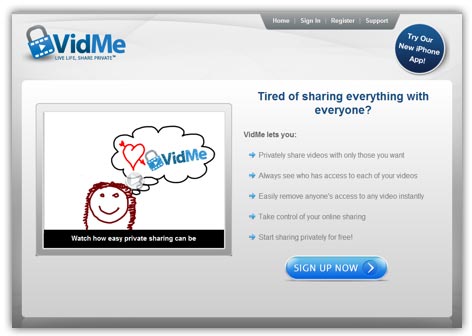 Condivisione video online in privato