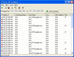 Free IP Scanner - Free Fast IP Scanner and Port Scanner (Windows)