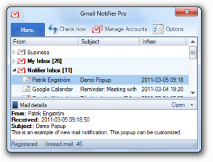 Gmail Notifier Pro: email di Gmail con notifiche personalizzate