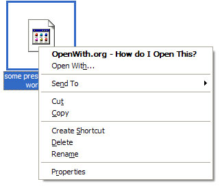 Openwith, Con quale programma posso aprire i file?